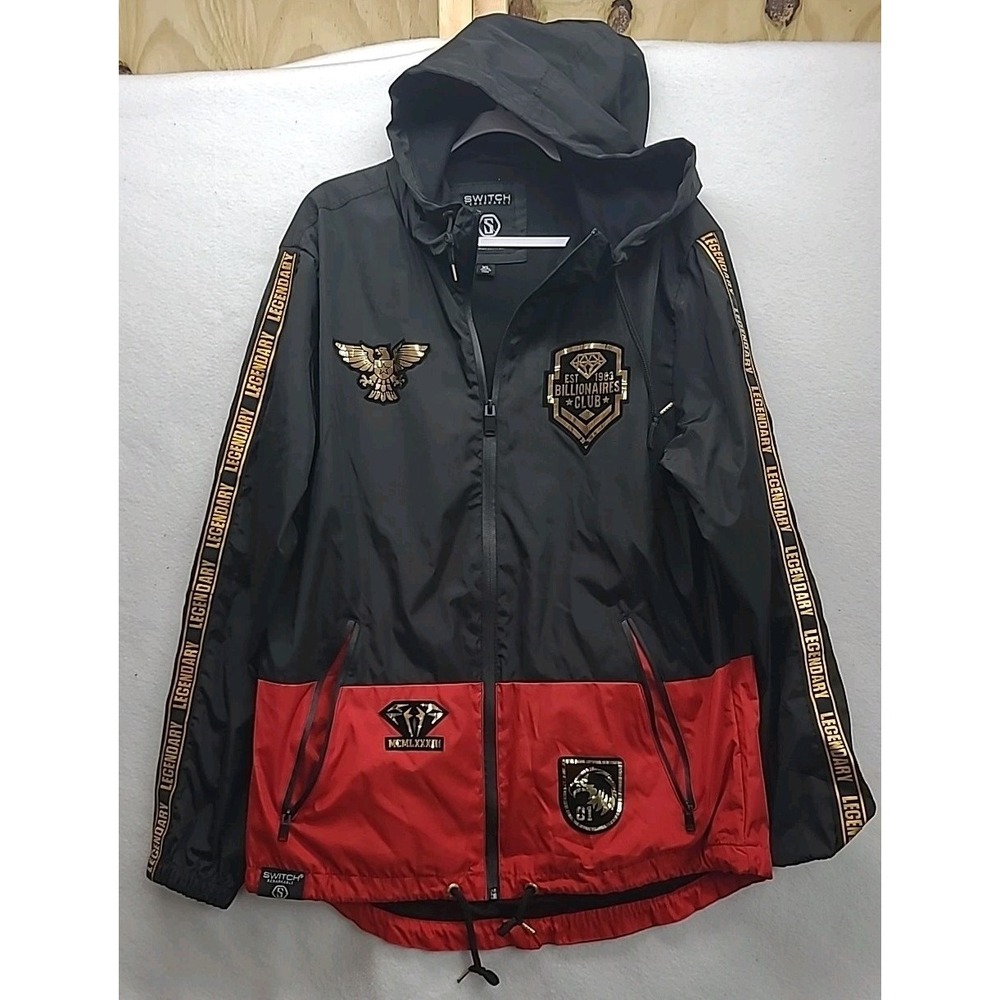 Switch Remarkable Legendary Billionaires Club XL Mens Hoodie Full Zip Windbrker